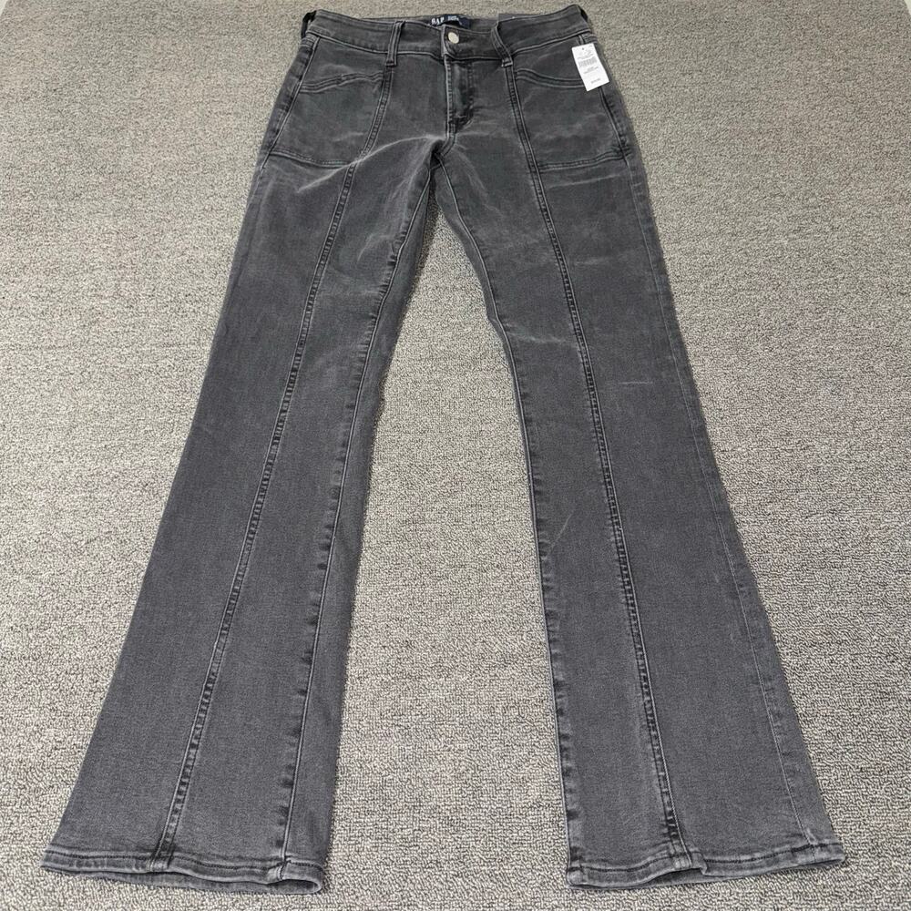 NWT GAP Jeans Mid Rise Universal Baby Boot‎ Black Denim Women's 6/28 Boho Casual